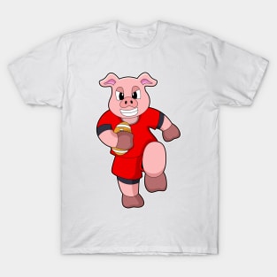 Pig at Football Sports T-Shirt